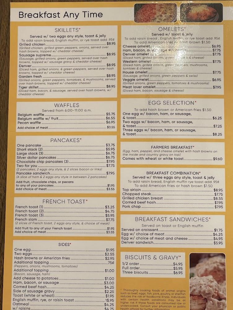 Sunshine Cafe Eldora, Iowa Menu image 1